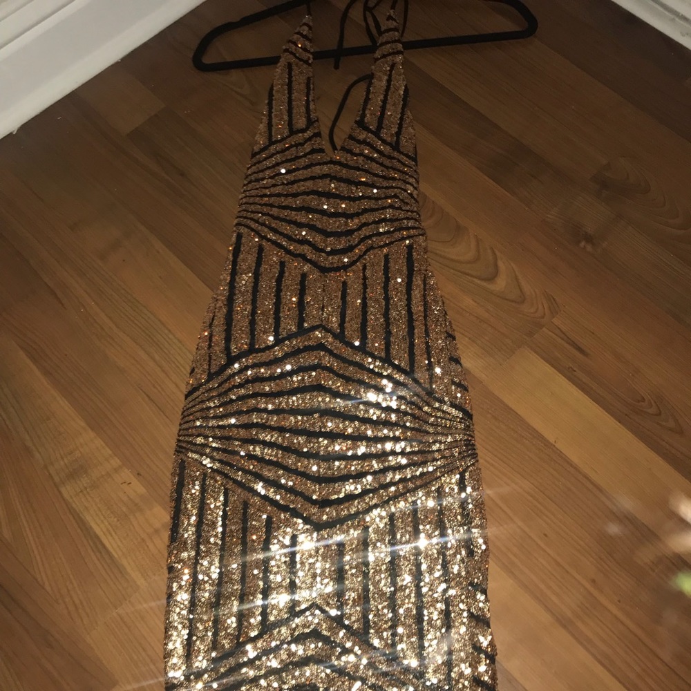 Gold/black sequin dress